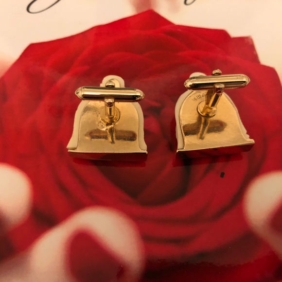 Vintage MCM Swank Buddha Carved Cufflinks - Picture 4 of 5